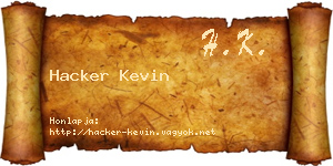 Hacker Kevin névjegykártya